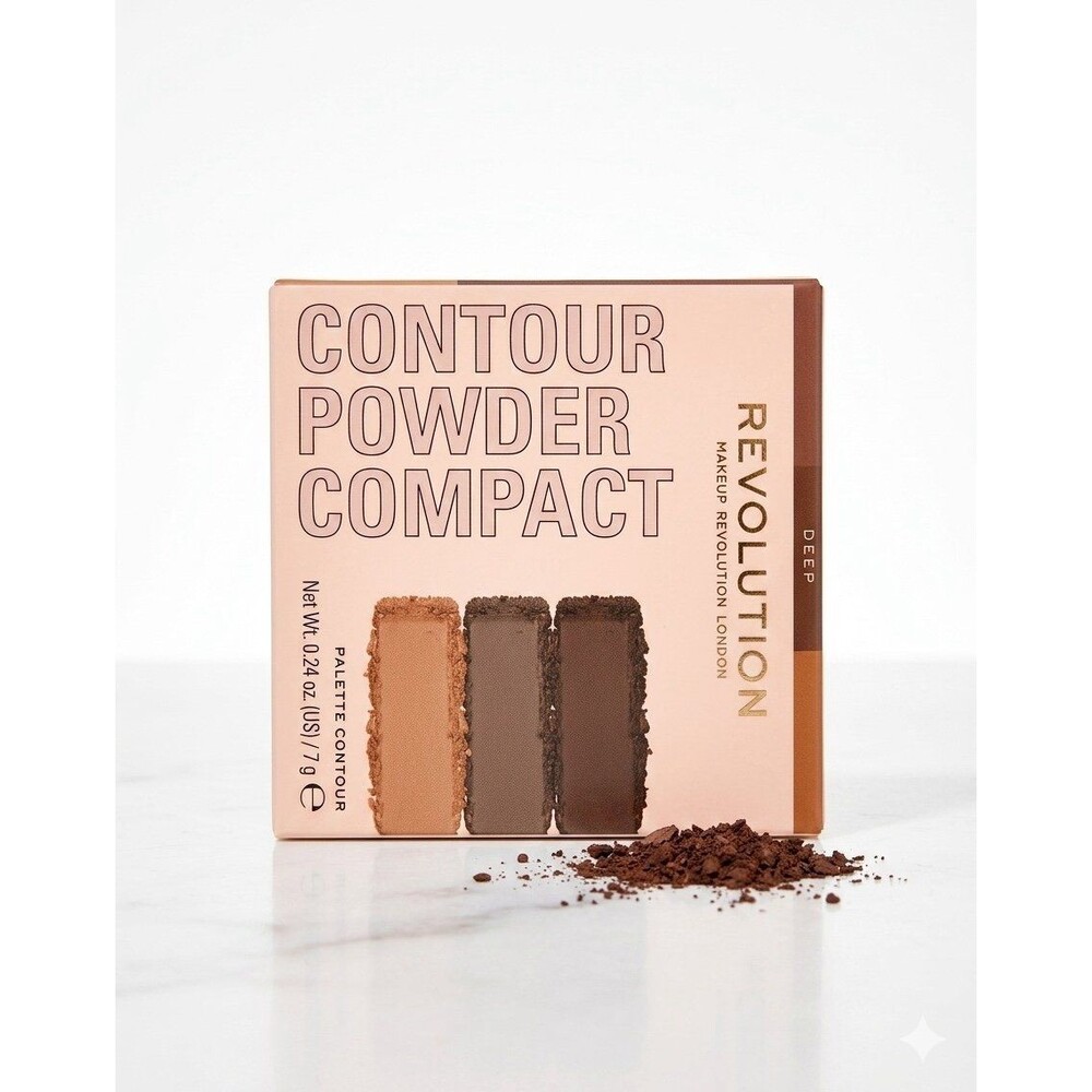 JP/ Makeup Revolution Face Powder Contour Compact Palette - Deep